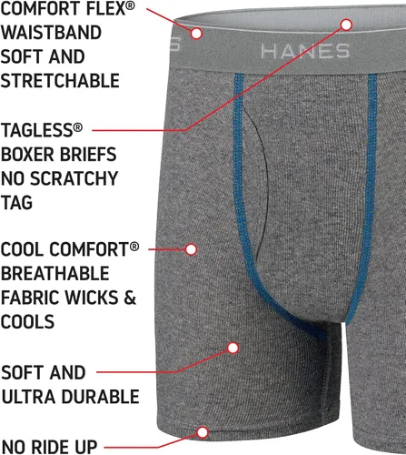 Miniatura 4 de Hanes Calzoncillos tipo bóxer Comfort Flex y Comfortsoft, paquete de 10 unidades disponibles para niños y niños pequeños