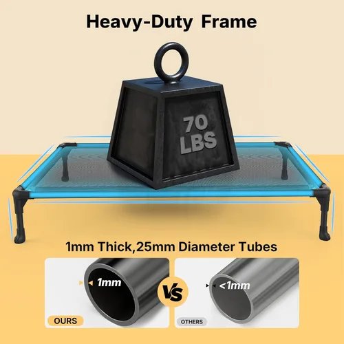 Miniatura 4 de Veehoo Cama elevada para perros medianos, para exteriores, cama elevada y refrescante para perros, cama para mascotas con malla transpirable, patas