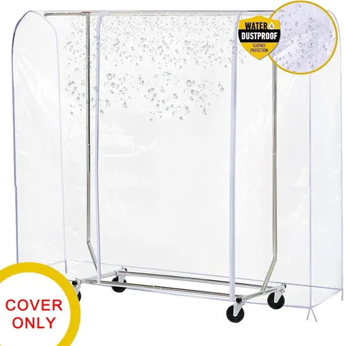 Miniatura 2 de Ruibo Funda Transparente para Perchero de Ropa, Funda para Perchero de Ropa con 2 Cremalleras Duraderas/Ropa Impermeable, Protector a Prueba