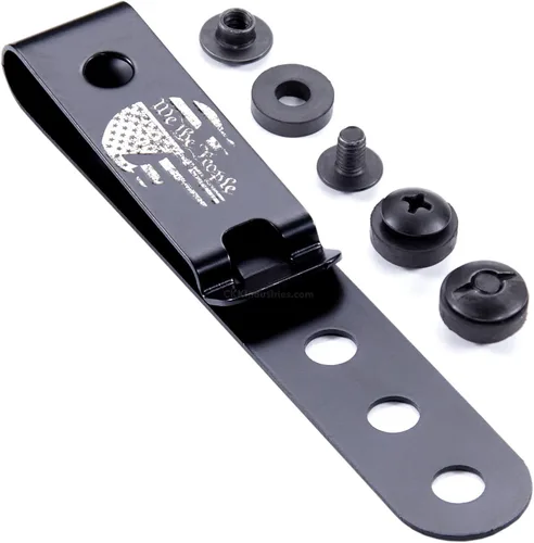 Miniatura 30 de HolsterSmith - Clip universal de metal para cinturón para hacer fundas, modelo 5, (3 agujeros), color negro táctico