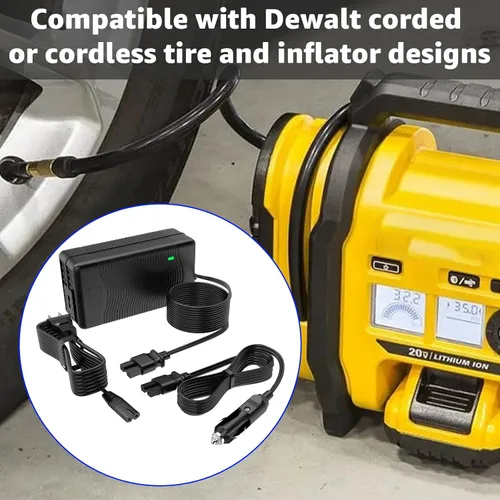 Miniatura 7 de Cargador N557514 y cable inflador N506585 para inflador de neumáticos inalámbrico DeWalt 20V MAX, repuesto para fuente de alimentación de compresor