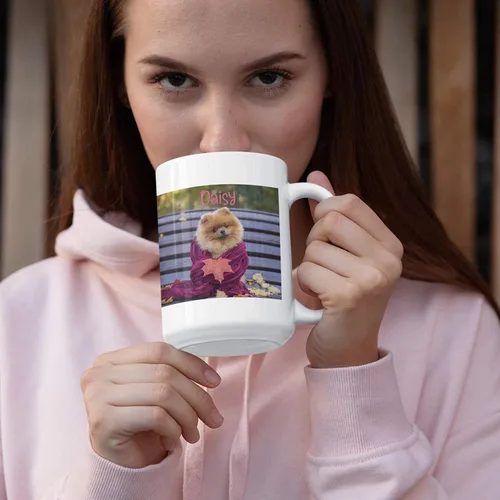 Miniatura 2 de Tazas de café con foto personalizada, 15 oz. con imagen, texto, nombre en tazas de café, regalos personalizados, taza personalizada de cerámica