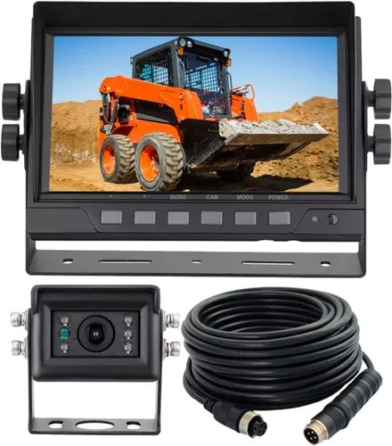 7 "1080P AHD Sistema de cámara de visión trasera inversa con cable, línea de guía, IP69K sin fugas de agua, visión nocturna, a prueba de vibraciones