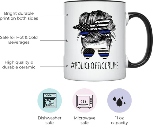 Miniatura 2 de YouNique Designs Taza de café para mujer de policía, taza de café para mujer, taza de graduación de la Academia de Policía, taza de policía