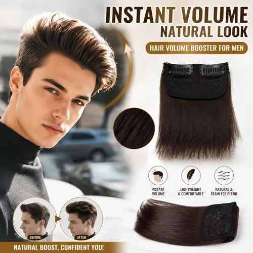 Miniatura 2 de 2 piezas de cabello 100% humano de 4 pulgadas, extensiones de cabello corto y grueso que añaden volumen extra para cabello fino, mujeres y hombres