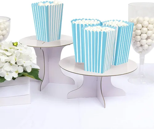 Miniatura 3 de Big Dot of Happiness Blue Stripes - Cajas de palomitas de maíz simples para recuerdos de fiesta, juego de 12 Azul