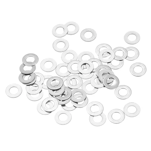 Miniatura 20 de uxcell Arandelas planas de acero inoxidable M3 304, 20 espaciadores planos ultrafinos de 0.118 x 0.197 x 0.004 in para tornillo de tornillo