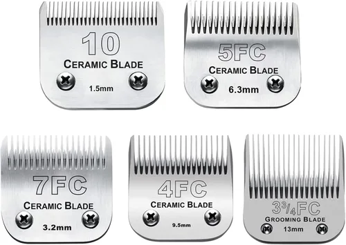 Miniatura 8 de 5 paquetes de cuchillas de repuesto para cortapelos de mascotas compatibles con Andis Pet Clipper/Oster A5/Wahl KM Series con cuchilla de cerámica