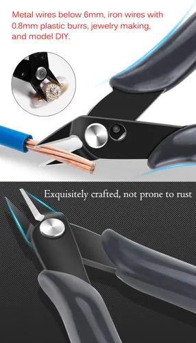 Miniatura 9 de AKOAK 1 paquete de tijeras de arte de uñas de acero inoxidable, removedor de diamantes de imitación, cadena de metal, cortador, alicates diagonales