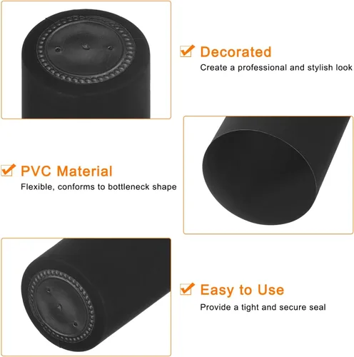 Miniatura 3 de uxcell 100 cápsulas termorretráctiles de PVC, cápsulas para botellas de vino, tapa retráctil, cubierta superior retráctil para bodegas y cocina