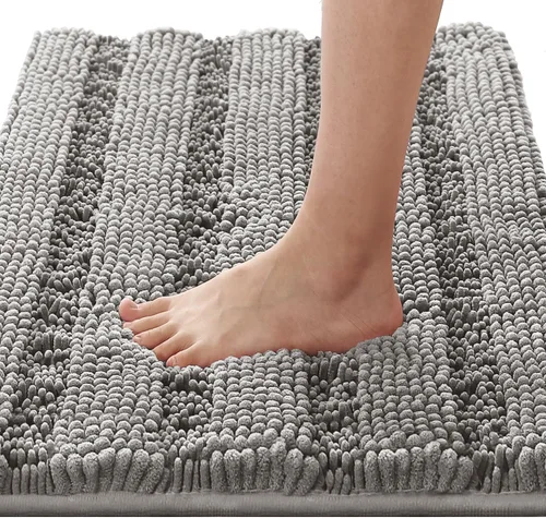 Miniatura 42 de H.VERSAILTEX - Alfombras de baño, juego de 2 piezas, alfombra de contorno para baño, juego de alfombras para inodoro, alfombra antideslizante