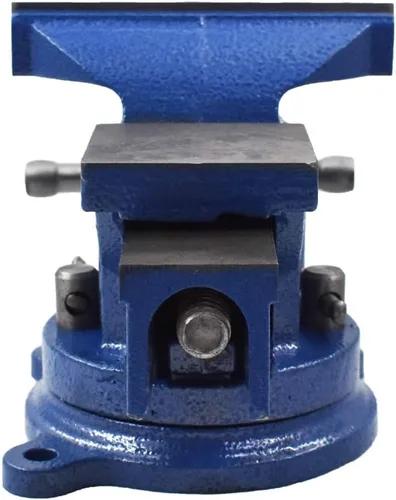 Miniatura 5 de Tornillo de banco resistente de 4 pulgadas, base giratoria de 360 grados y cabeza con yunque para el hogar, abrazadera para manualidades, pintura