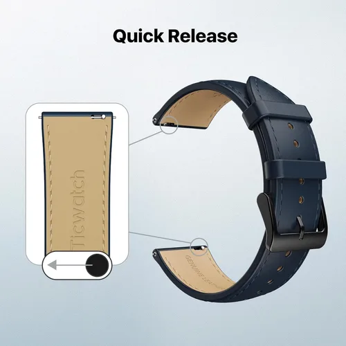 Miniatura 5 de Ticwatch Pro 5 - Correa de repuesto para reloj inteligente de 0.945 in de ancho, correa de reloj de piel de liberación rápida, correa de reloj Smart
