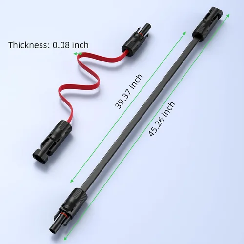 Miniatura 7 de Bateria Power Conector de cable solar súper plano, cable de extensión solar fotovoltaico de balcón de 30 amperios con conectores macho y hembra
