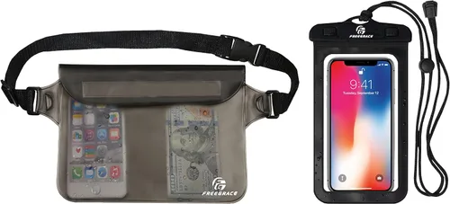 Miniatura 8 de Freegrace Juego de bolsas impermeables con correa para la cintura/funda para mantener tu teléfono y objetos de valor secos y seguros. Bolsas secas