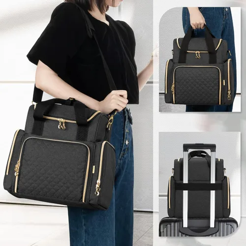 Miniatura 6 de LUXJA Bolsa de maquillaje Bolsa de cosméticos Bolsas extraíbles, Negro