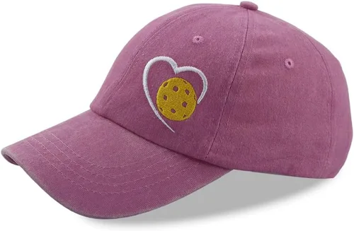 Miniatura 4 de Regalos de pickleball de corazón para mujeres y hombres, gorra de béisbol de algodón bordada responsablemente ajustable