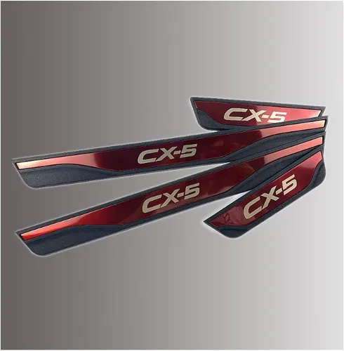 Miniatura 7 de para Mazda CX-5 CX5 2013-2025 4 piezas de acero inoxidable defensa del umbral de la puerta antiarañazos protector de parachoques puerta cubierta Rojo