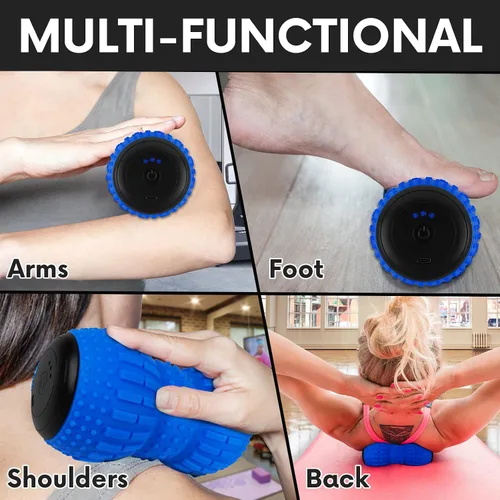Miniatura 3 de ZeenKind Pelota de Masaje Vibradora en Forma de Maní para Fascitis Plantar, Alivio del Dolor Muscular con 4 Velocidades, Terapia de Tejido Profundo