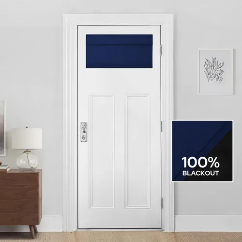 Miniatura 43 de HOMEIDEAS Cortinas 100% Opacas para Luces Laterales de Puerta Principal, Cubierta de Ventana de Puerta de Aula, Persianas de Privacidad
