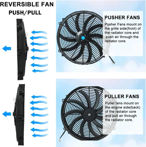 Miniatura 4 de Ventilador eléctrico universal delgado de 17,8 cm, tire/empuje para radiador, 12V 80W con kit de montaje
