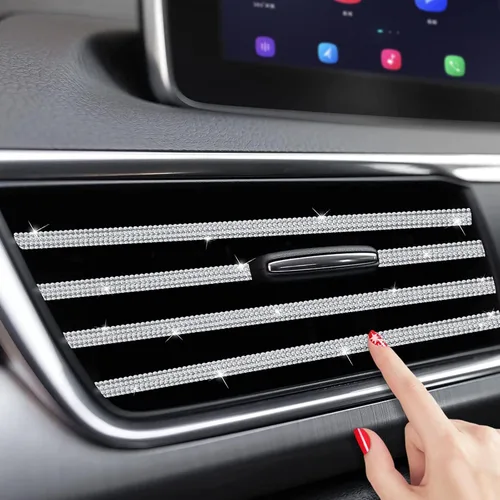Miniatura 2 de INSAUTO Bling - Tira de decoración de ventilación de coche para mujeres y niñas, 10 piezas de diamantes de imitación para aire acondicionado