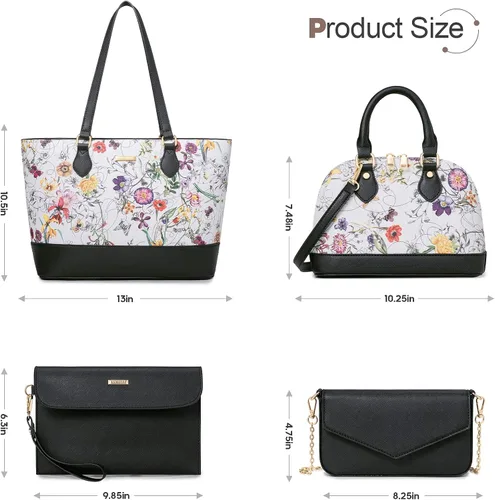 Miniatura 6 de 4 piezas de bolsos de moda para mujer, carteras, bolsos de hombro, bolsos de mano casuales, bolsos cruzados, juego de bolsos de regalo para damas