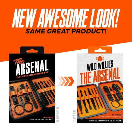 Miniatura 7 de Wild Willies Kit de pedicura y manicura de 10 piezas para hombres y mujeres, incluye cortaúñas, tijeras, pinzas, limas, kit compacto de aseo de uñas