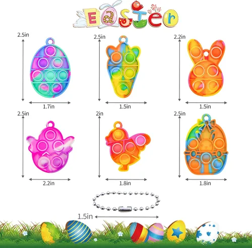 Miniatura 5 de Juguetes sensoriales para ansiedad de Pascua, 24 unidades, regalos de fiesta de Pascua para niños, rellenos de huevos de Pascua, rellenos de cestas