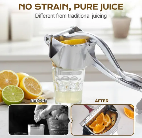 Miniatura 5 de Exprimidor manual de limón, extractor de jugo de fruta fresca de aleación de aluminio 2026, exprimidor de presión manual con agarre ergonómico