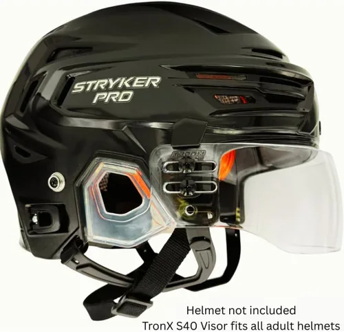 Miniatura 2 de TronX Casco de hockey de corte ventilado S40 Visera transparente (antiarañazos/antivaho) Certificado CE