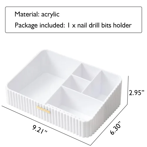 Miniatura 6 de Soporte acrílico para brocas de uñas con 10 agujeros, soporte para máquina de taladro de uñas, caja de herramientas de manicura, organizador