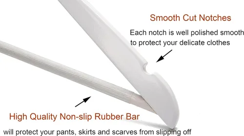 Miniatura 4 de Perchas de madera blanca para vestidos de novia, perchas de madera resistentes para camisas, chaquetas, pantalones, vestidos de boda, trajes de dama