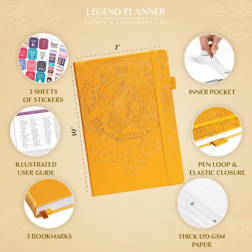 Miniatura 2 de Legend Planner PRO - Planificador de vida semanal y mensual de lujo para aumentar la productividad y alcanzar tus objetivos. Cuaderno organizador