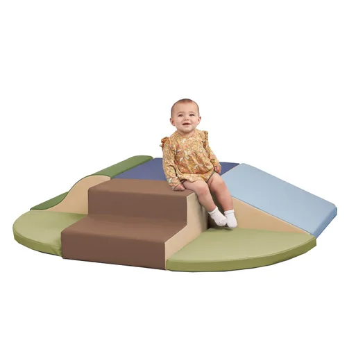 Miniatura 12 de ECR4Kids SoftZone Little Me Wall Climb and Slide - Juego para principiantes, Earthtone, 6 piezas Tono tierra