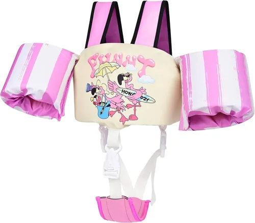 Miniatura 15 de Chaleco de natación para niños pequeños, flotadores para niños de 22 a 66 libras, chaleco de natación extraíble con correa de entrepierna y arnés