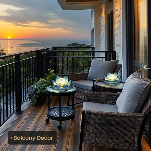 Miniatura 4 de GIGALUMI Luz solar para decoración de jardín al aire libre, luz de flor de loto, globo agrietado, farol de cristal, decoración de mesa al aire