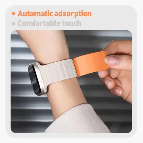Miniatura 7 de Compatible con FITVII Smart Watch, 0.787 in, 0.866 in, correa magnética compatible con FITVII HM57, correa magnética deportiva de silicona fuerte 2