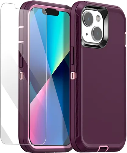 Miniatura 13 de AICase Funda para iPhone 13/iPhone 14 (6.1 pulgadas) con protector de pantalla de cristal, resistente protección contra caídas, cuerpo completo, a
