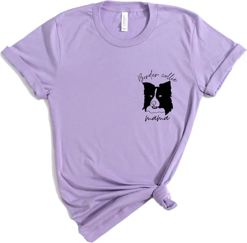 Miniatura 4 de Border Collie Mama T-Shirt Women Border Collie Dog Mom Owner Gift T-Shirt New Puppy Adoption Graphic Tees Top White