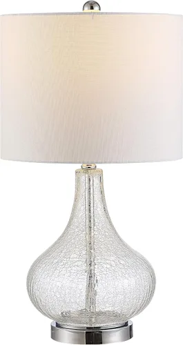 Miniatura 6 de SAFAVIEH Lighting Collection – Lámpara de mesa moderna de 24 pulgadas en color plateado con vidrio de la colección Brooks, bombilla LED incluida