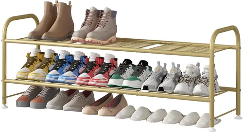 Miniatura 10 de LINZINAR Zapatero de 2 niveles organizador de almacenamiento para armario entrada metal negro