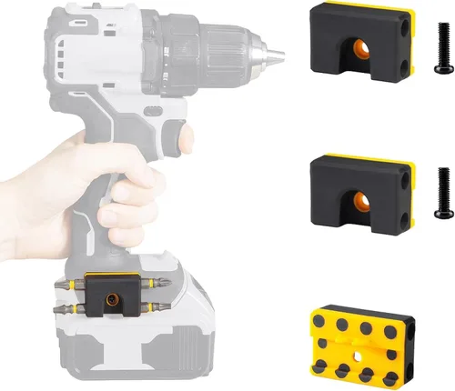 Uniqwamo Soporte de brocas compatible con Dewalt 20 V, organizador de brocas compatible con taladros que llevan hasta 4 brocas en el lateral de tu