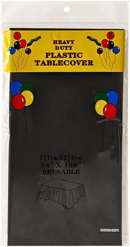Paquete de 4 manteles de plástico desechables de plástico para barbacoa, picnic, cumpleaños, bodas, fiestas, impermeables, a prueba de aceite, Negro