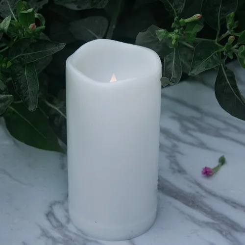 Miniatura 14 de 4 velas LED escalonadas sin flama, de pilas, impermeables, para exteriores, con temporizador, luz nocturna parpadeante de resina plástica, para Cera.