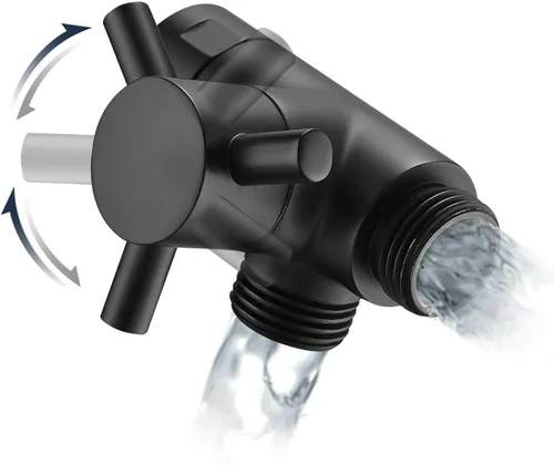 Miniatura 8 de PDPBath Válvula desviadora de brazo de ducha de 3 vías de latón para cabezal de ducha de mano y cabezal de ducha fijo, conexión universal G1/2