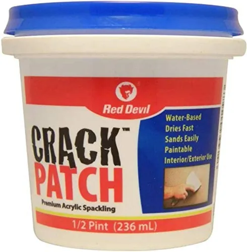 Miniatura 5 de Red Devil 0802 Crack Patch Premium Acrylic Spackling, 1/2, 1⁄2 pinta, blanco
