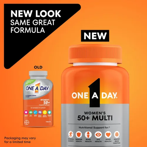 Miniatura 2 de One A Day Multivitamin para mujeres de 50 años o más, tabletas, multivitamínico para mujeres de 50 años o más con vitaminas D, C, E, zinc y biotina