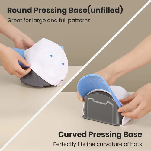 Miniatura 5 de EENOUR Máquina de prensa para gorras, mini prensa de calor para gorras con 3 niveles de calentamiento y apagado automático, prensa manual fácil