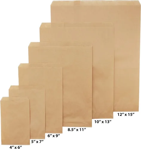 Miniatura 5 de CuteBox - 100 bolsas de regalo de papel plano marrón kraft de 4 x 6 pulgadas para mercancías, manualidades, recuerdos de fiesta, venta al por menor